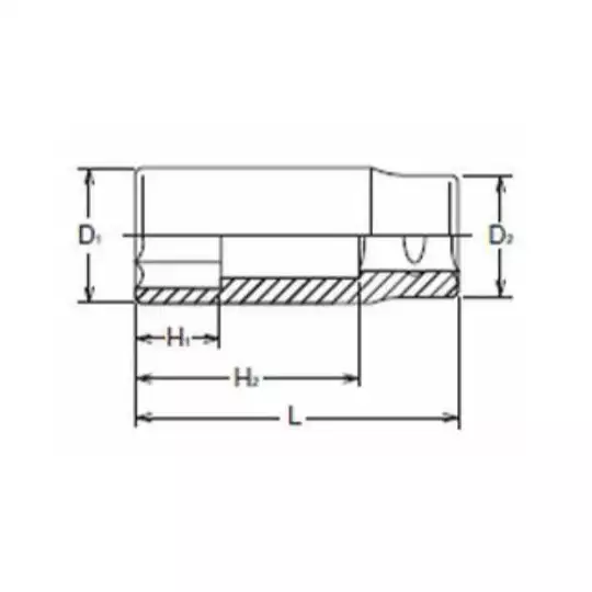 nasadka ręczna 12-kątna wydłużona 3/4", Koken -schemat