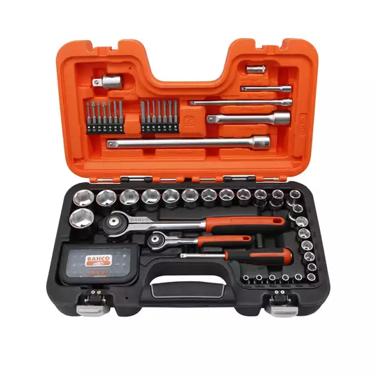 Zestaw 79 szt. kluczy nasadowych i końcówek 1/4" + 1/2", BAHCO [SL79] (1)