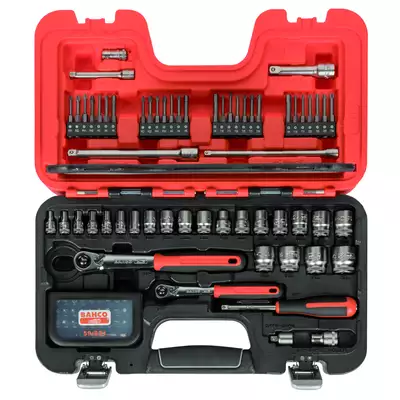 Zestaw kluczy nasadowych i końcówek 1/4" + 3/8", 79 szt. BAHCO [SL91]