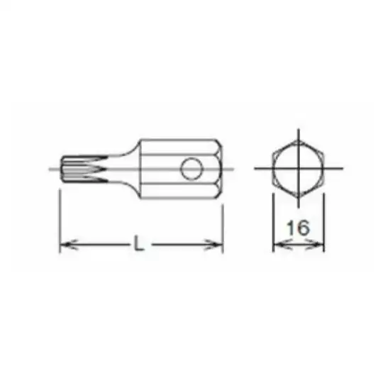 końcówka udarowa 16mm do śrub z gniazdem Torx, T55, KOKEN [107-16T T55]