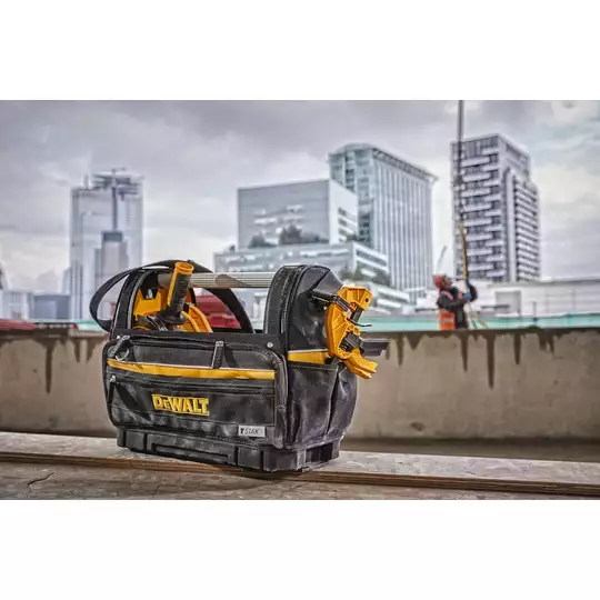 otwarta torba narzędziowa z rączką aluminiową i paskiem na ramię DeWALT [DWST82990-1]