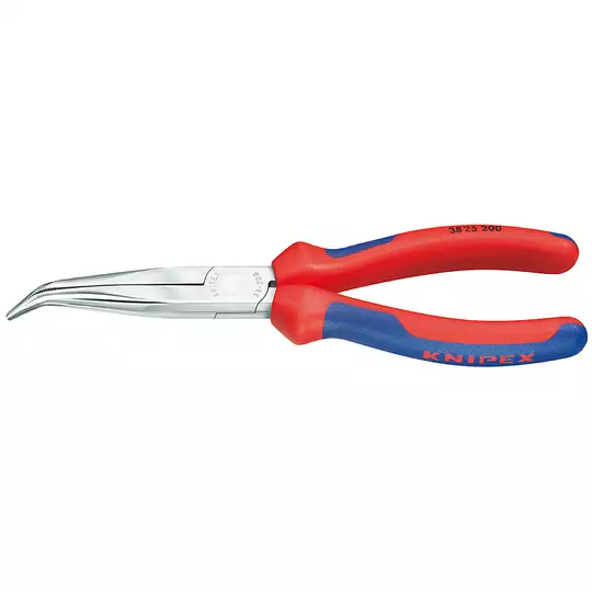 szczypce bardzo długie, półokrągłe, odgięte, 200mm, rękojeść wielokomponentowa, Knipex [38 25 200]