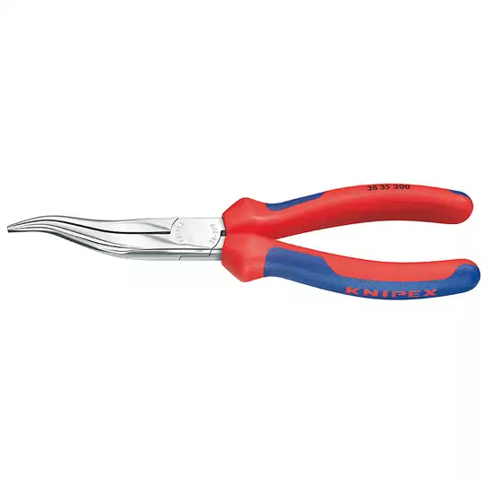 szczypce bardzo długie, półokrągłe, odgięte, 200mm, rękojeść wielokomponentowa, Knipex [38 35 200]