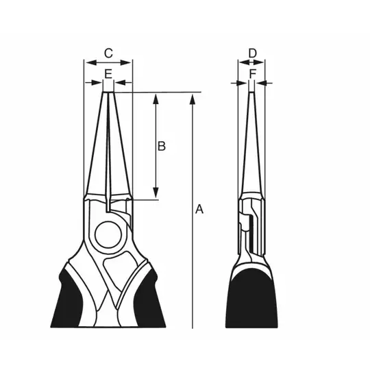 szczypce okrągłe 140mm, rękojeść wielokomponentowa, Bahco [2521 G-140]