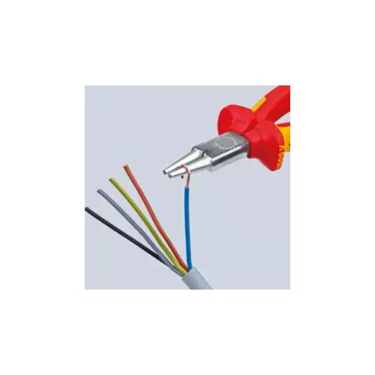 szczypce okrągłe 160mm, rękojeść z tworzywa sztucznego, Knipex [22 01 160]