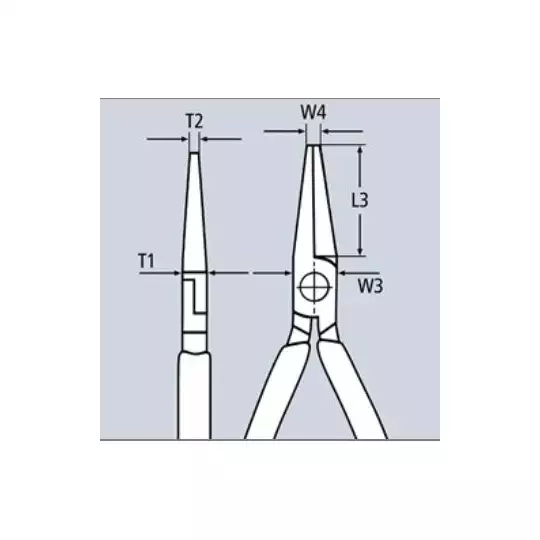szczypce półokrągłe bardzo długie 200mm, rękojeść z tworzywa, Knipex [38 11 200]