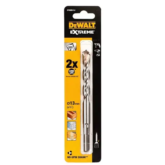 wiertło widiowe do betonu z uchwytem cylindrycznym EXTREME, 2-krawędziowe, 13-150/100mm, DeWalt [DT6689-XJ]