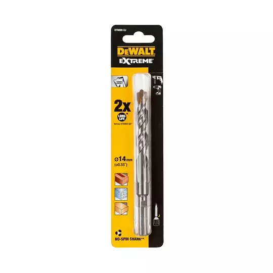 wiertło widiowe do betonu z uchwytem cylindrycznym EXTREME, 2-krawędziowe, 14-150/100mm, DeWalt [DT6690-XJ]
