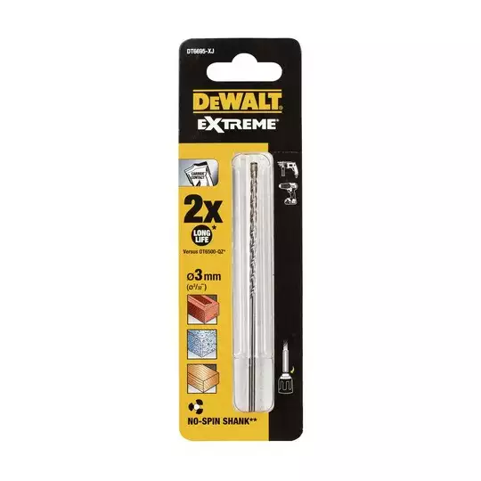 wiertło widiowe do betonu z uchwytem cylindrycznym EXTREME, 2-krawędziowe, 3-110/70mm, DeWalt [DT6695-XJ]