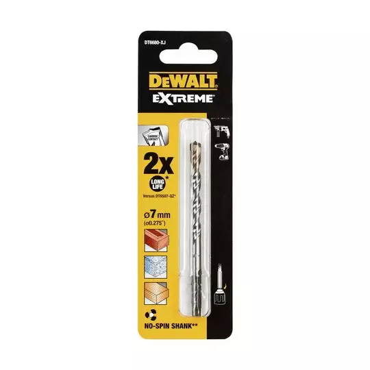 wiertło widiowe do betonu z uchwytem cylindrycznym EXTREME, 2-krawędziowe, 7-100/60mm, DeWalt [DT6680-XJ]