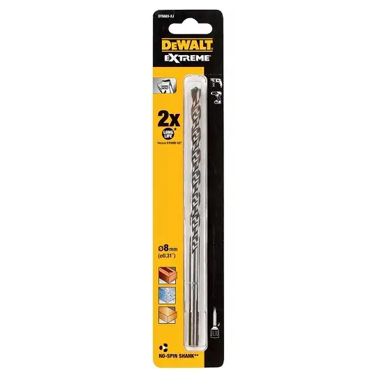 wiertło widiowe do betonu z uchwytem cylindrycznym EXTREME, 2-krawędziowe, 8-150/200mm, DeWalt [DT6683-XJ]