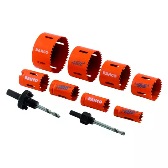 zestaw 10szt. bimetalicznych pił otworowych do drewna i metalu Bahco [3834-PROMO-82]