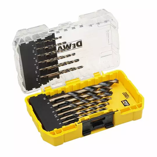 zestaw 19 szt. wierteł do metalu, HSS-G BLACK &amp; GOLD, SMALL TOUGH CASE+, DeWALT [DT70728]