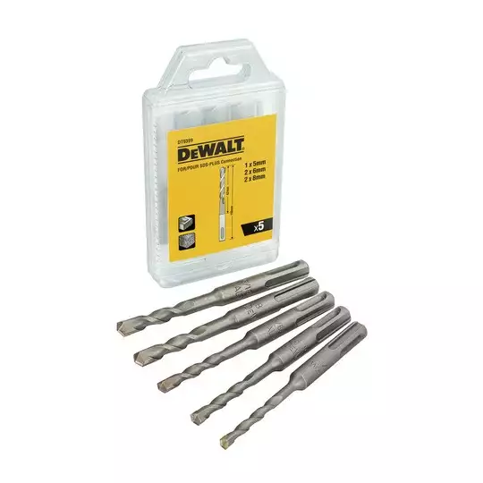 zestaw 5szt. wiertł widiowych do betonu SDS+, EXTREME2, DeWalt [DT9399-QZ]