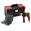 zestaw: elektryczna wiertarka udarowa 850W + 32 akcesoria, Black+Decker [BEH850KA32-QS] 