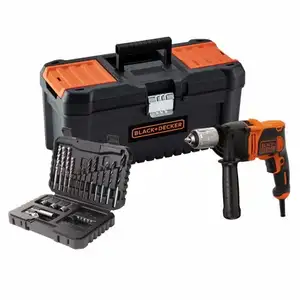 elektryczna wiertarka udarowa 850W + 32 akcesoria w walizce, Black+Decker [BEH850KA32-QS] 