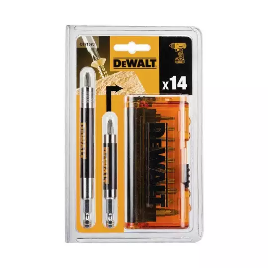 zestaw końcówek + 2 adaptery magentyczny 1/4"  14 szt. Dewalt [DT71570]