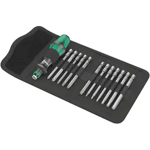 zestaw narzędzi rowerowych 13szt. z wkrętakiem Kraftform Rapidator i długimi bitami Hex-Plus, TORX i PH, Bicycle Set 2, 2go Wera [05004171001]