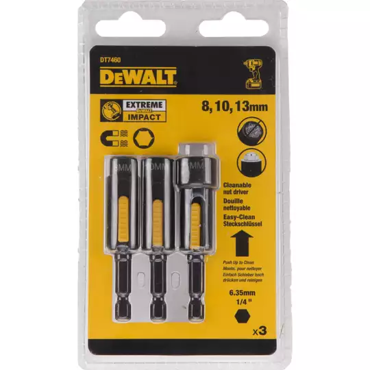 zestaw końcówek 1/4" nasadowych z magnesem  3szt. [DT7460]
