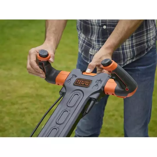 Kosiarka elektryczna 34cm, 1400W, uchwyt EasySteer Black+Decker [BEMW461ES-QS] 