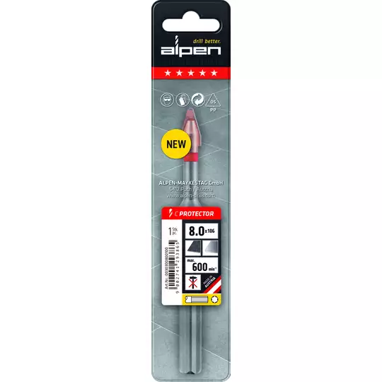 Wiertło do bardzo twardych płytek porcelanowych 5mm C PROTECTOR ALPEN [0030300500100]