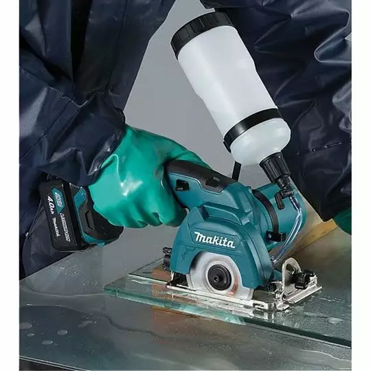 akumulatorowa ręczna przecinarka tarczowa do cięcia szkła, płytek na mokro, 85mm, 10,8V Li-lon, 2x4,0Ah CXT, Makita [CC301DSME]