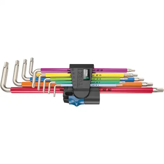 komplet 9 szt. kluczy trzpieniowych ze stali nierdzewnej do śrub Torx z funkcją przytrzymania, Multicolor Stainless Wera [05022689001]