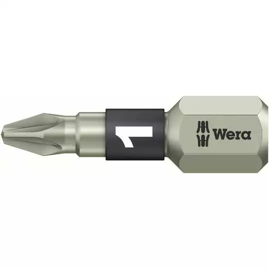 końcówka 1/4"  ze stali nierdzewnej do śrub z gniazdem Pozidriv, rozmiar PZ1/25mm WERA [05071020001]