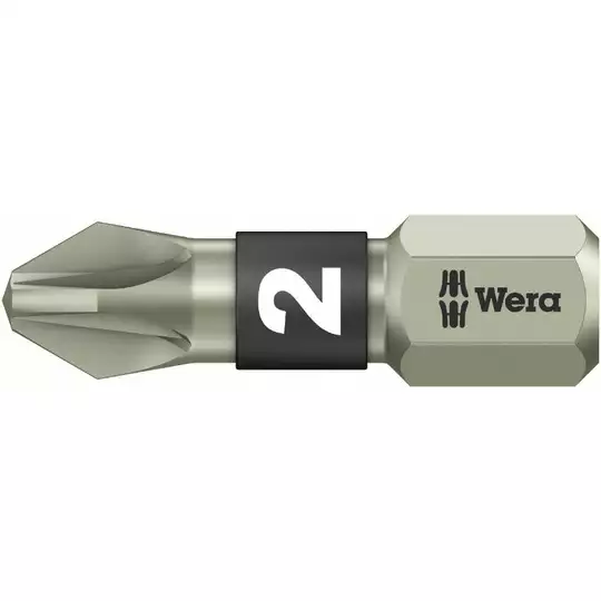 końcówka 1/4"  ze stali nierdzewnej do śrub z gniazdem Pozidriv, rozmiar PZ2/25mm WERA [05071021001]