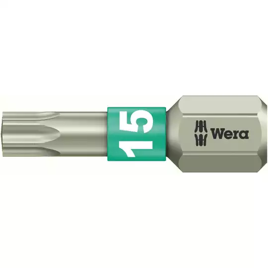 końcówka 1/4"  ze stali nierdzewnej do wkrętów z gniazdem Torx, rozmiar TX15/25mm, Wera [05071033001]