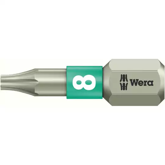 końcówka 1/4"  ze stali nierdzewnej do wkrętów z gniazdem Torx, rozmiar TX8/25mm, Wera [05071030001]