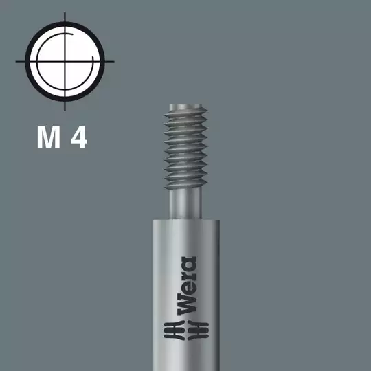 końcówka z gwintem M4 do wkrętów z gniazdem Pozidriv, rozmiar PZ1/33mm, Wera [05065090001]