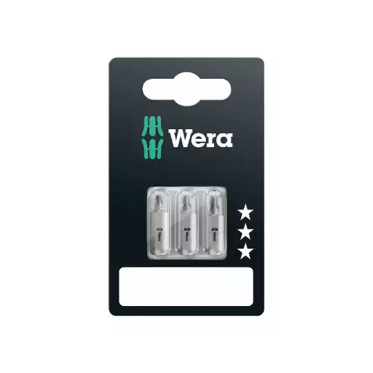 zestaw 3szt. końcówek 1/4" do wkrętów z gniazdem Phillips PH1, PH2, PH3, o długości 25mm, Wera [05073307001]