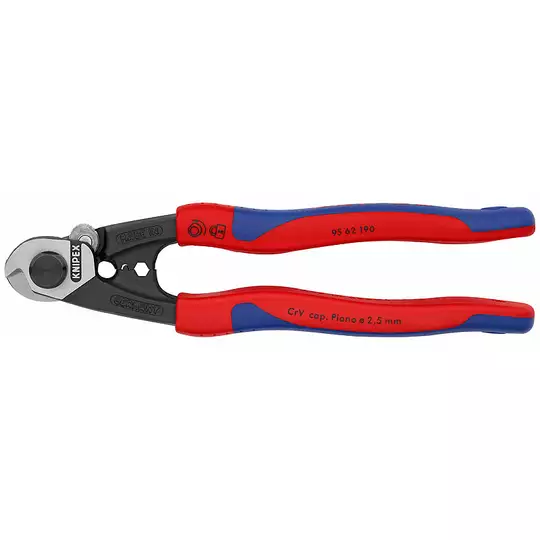 Nożyce o dużej wytrzymałości do lin stalowych 190mm KNIPEX [95 62 190]