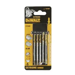 brzeszczoty do wyrzynarki 82mm do cięcia płyt laminatów, 5 szt. Extreme DeWALT [DT2080-QZ]