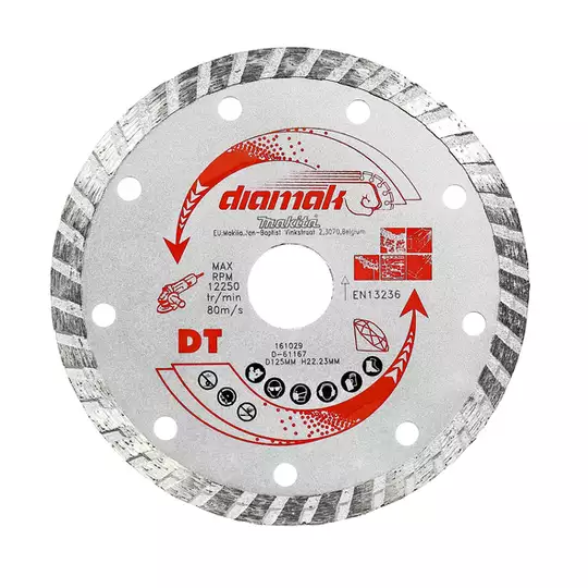 diamentowa tarcza turbo do cięcia betonu na sucho i mokro, 125mm, serii Diamak, Makita [D-61167]
