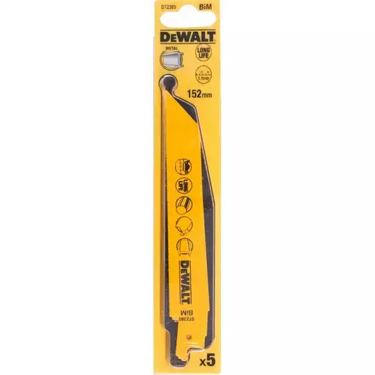 komplet 5 szt. brzeszczotów bagnetowych do metalu 23z, długość 152mm, DeWALT [DT2385]