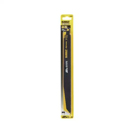 komplet 5 szt. brzeszczotów bagnetowych do szybkich, zgrubnych cięć drewna z gwoździami 305mm, DeWALT [DT2314L]
