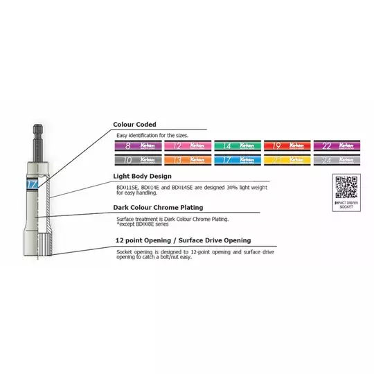 końcówka nasadowa 1/4" do śrub 8/104mm Koken [BD014E 8mm]