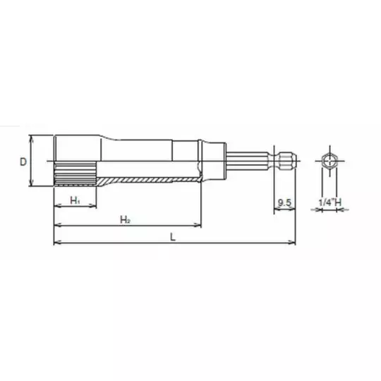 końcówka nasadowa 1/4" do śrub 8/104mm Koken [BD014E 8mm]