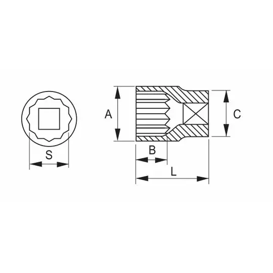nasadka ręczna dwunastokątna 1/2" Irimo -schemat