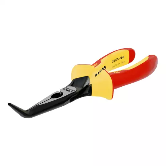 szczypce VDE półokrągłe, odgięte 45º, długość 160mm, rękojeść wielokomponentowa, Bahco [2427 S-160]