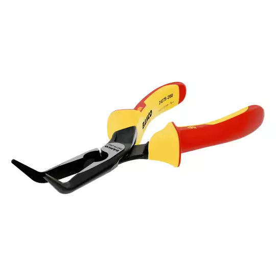 szczypce VDE półokrągłe, odgięte 45º, długość 160mm, rękojeść wielokomponentowa, Bahco [2427 S-160]