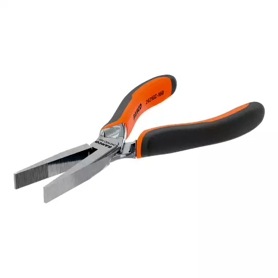 szczypce chromowane, płaskie długie 140mm bez ucinaka, rękojeść wielokomponentowa, Bahco [2421GC-140]