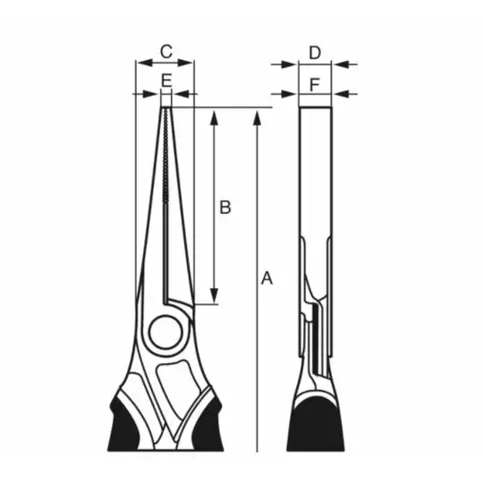 szczypce chromowane, płaskie długie 140mm bez ucinaka, rękojeść wielokomponentowa, Bahco [2421GC-140]