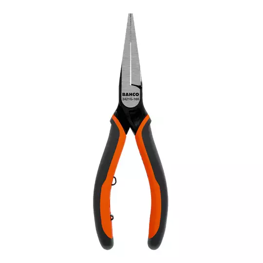 szczypce płaskie długie 140mm bez ucinaka, rękojeść wielokomponentowa, Bahco [2421G-140]