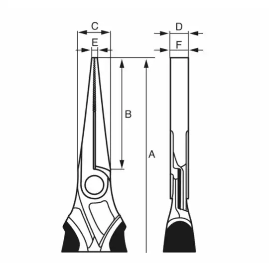 szczypce płaskie długie 140mm bez ucinaka, rękojeść wielokomponentowa VDE, Bahco [2421S-140]