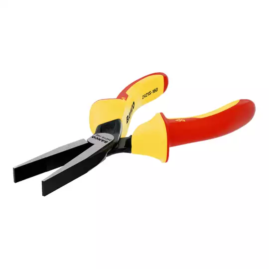 szczypce płaskie długie 140mm bez ucinaka, rękojeść wielokomponentowa VDE, Bahco [2421S-140]