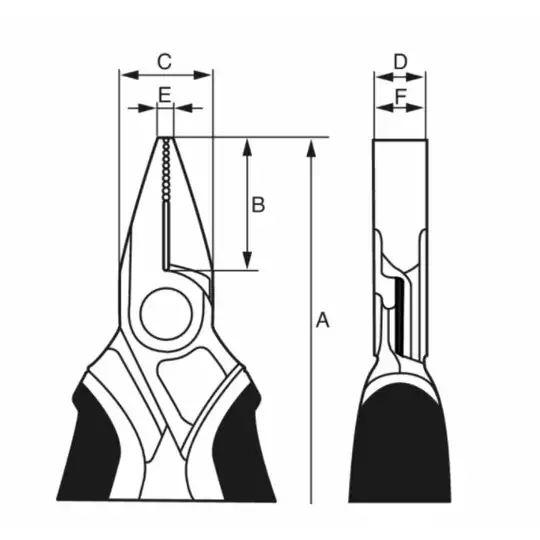 szczypce płaskie krótkie 125mm, rękojeść wielokomponentowa, Bahco [2420G-125]