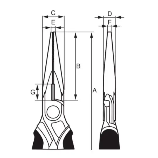 szczypce półokrągłe wydłużone 140mm, rękojeść wielokomponentowa VDE, Bahco [2430 S-140]